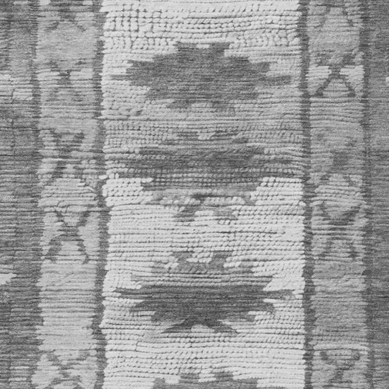 Gray And Ivory Tribal Washable Indoor Outdoor Area Rug Photo 9