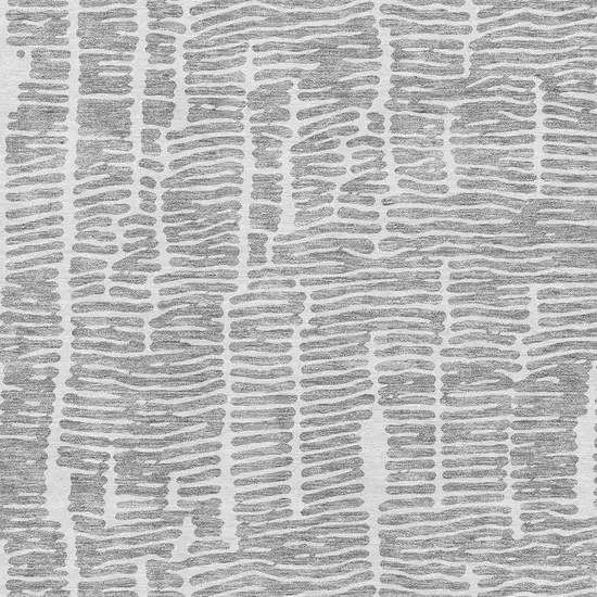 Gray And Ivory Vermicular Washable Area Rug With UV Protection Photo 3