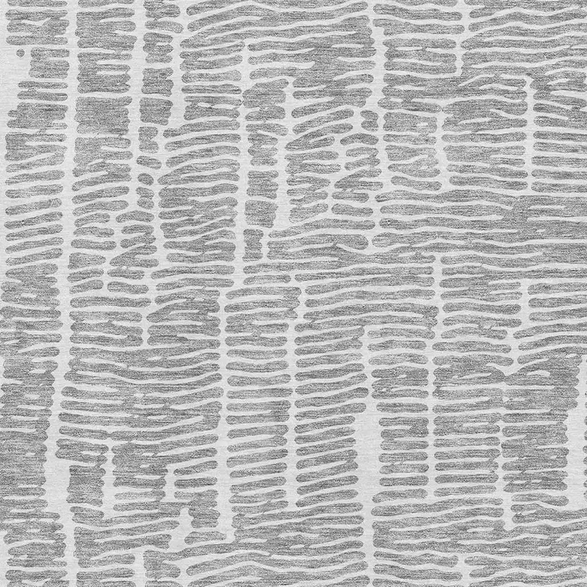 Gray And Ivory Vermicular Washable Area Rug With UV Protection Photo 3