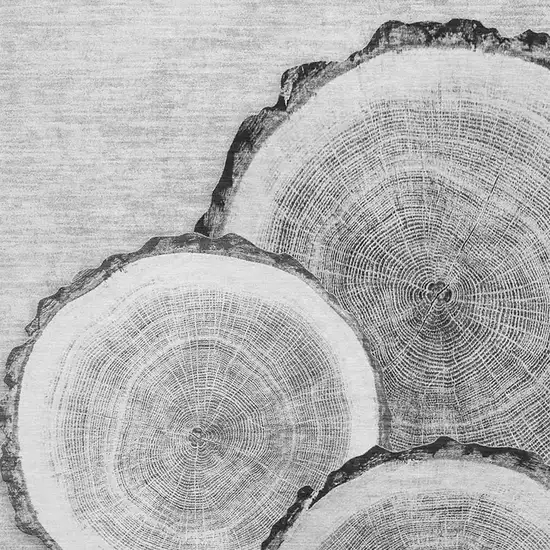 Gray And Ivory Woodland Lodge Washable Area Rug With UV Protection Photo 7