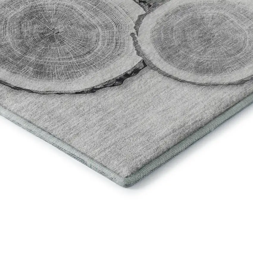 Gray And Ivory Woodland Lodge Washable Area Rug With UV Protection Photo 8