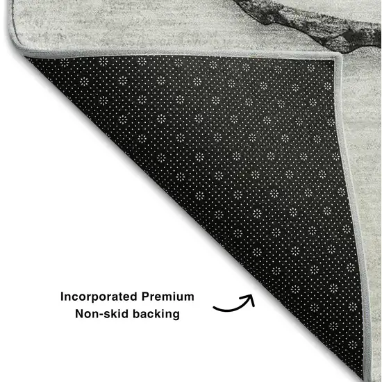 Gray And Ivory Woodland Lodge Washable Area Rug With UV Protection Photo 7
