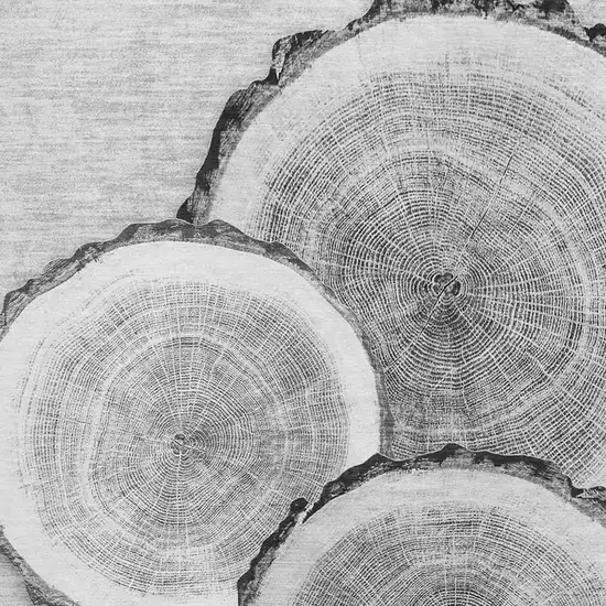 Gray And Ivory Woodland Lodge Washable Area Rug With UV Protection Photo 3