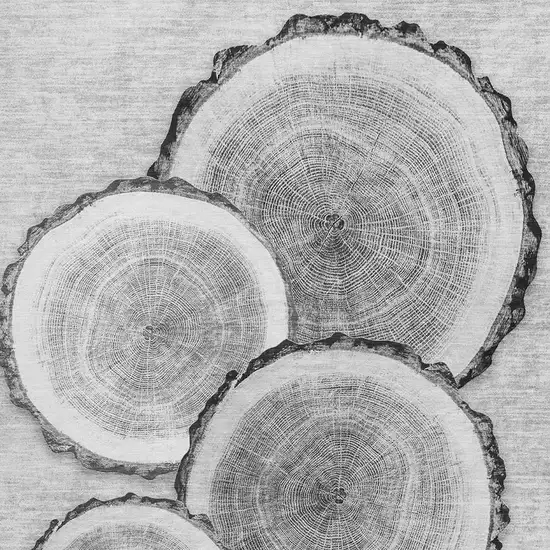 Gray And Ivory Woodland Lodge Washable Area Rug With UV Protection Photo 4