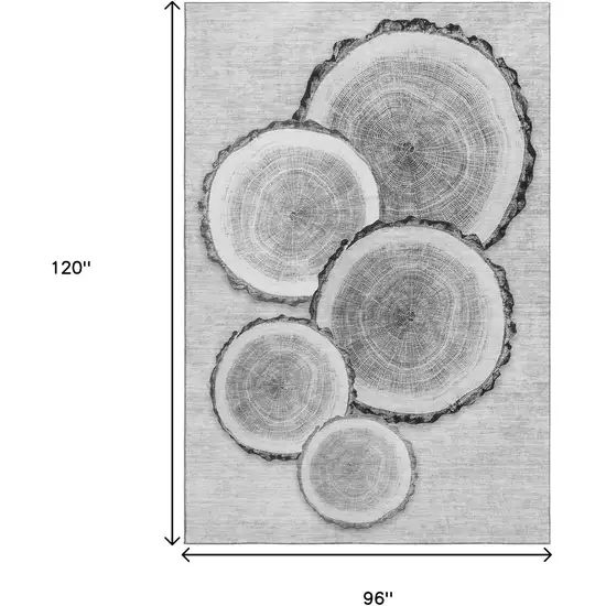 Gray And Ivory Woodland Lodge Washable Area Rug With UV Protection Photo 3