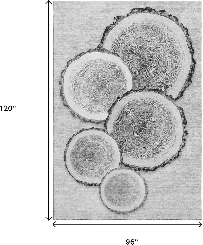 Gray And Ivory Woodland Lodge Washable Area Rug With UV Protection Photo 3