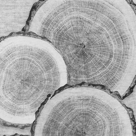 Gray And Ivory Woodland Lodge Washable Area Rug With UV Protection Photo 3