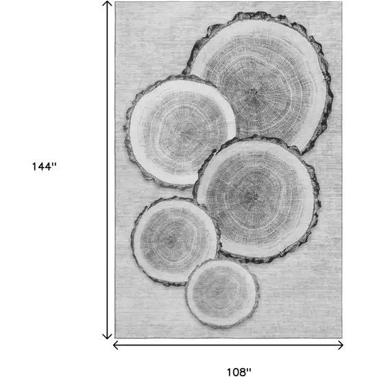 Gray And Ivory Woodland Lodge Washable Area Rug With UV Protection Photo 3