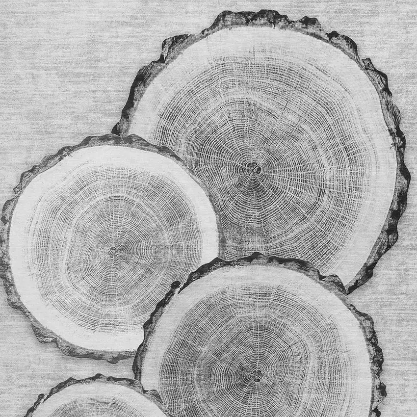 Gray And Ivory Woodland Lodge Washable Area Rug With UV Protection Photo 4