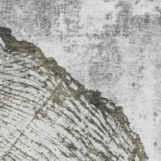 Gray And Ivory Woodland Lodge Washable Area Rug With UV Protection Photo 3