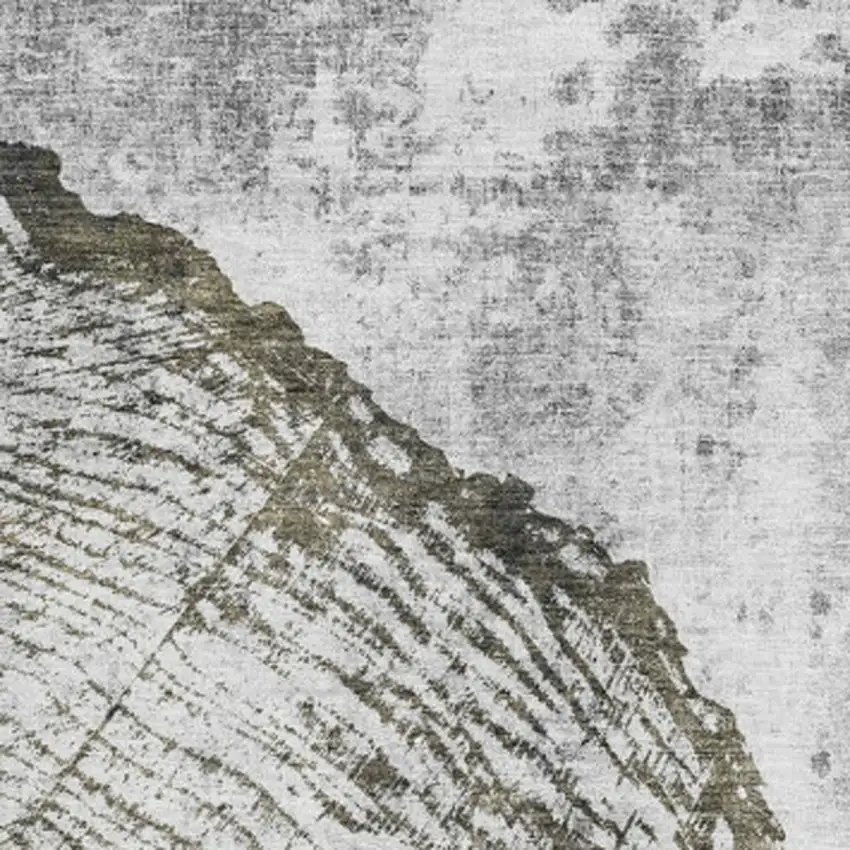 Gray And Ivory Woodland Lodge Washable Area Rug With UV Protection Photo 3