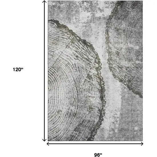 Gray And Ivory Woodland Lodge Washable Area Rug With UV Protection Photo 8