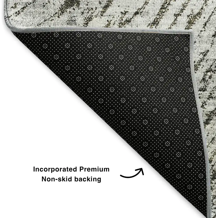 Gray And Ivory Woodland Lodge Washable Area Rug With UV Protection Photo 9