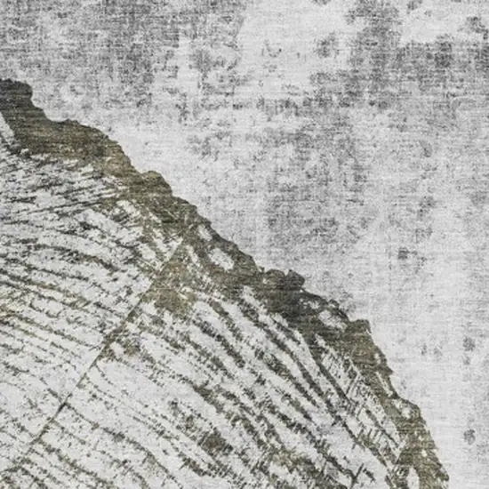 Gray And Ivory Woodland Lodge Washable Area Rug With UV Protection Photo 4