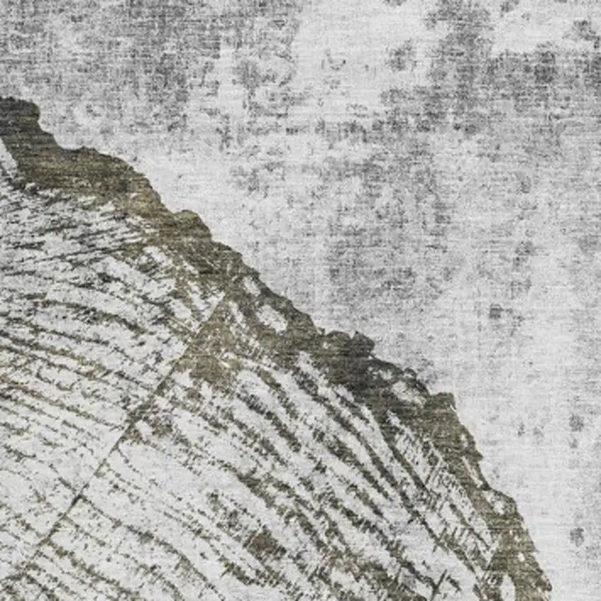 Gray And Ivory Woodland Lodge Washable Area Rug With UV Protection Photo 4