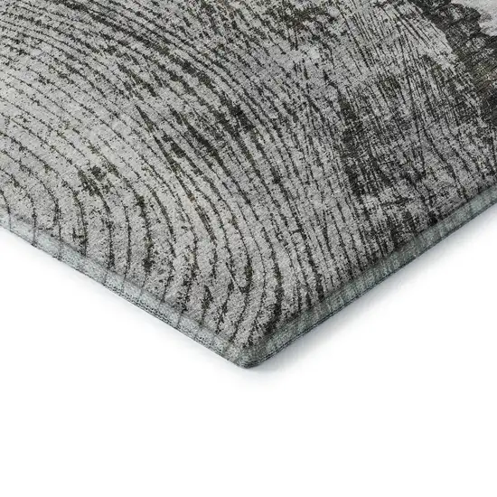 Gray And Ivory Woodland Lodge Washable Area Rug With UV Protection Photo 7