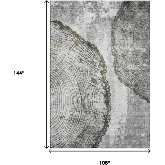 Gray And Ivory Woodland Lodge Washable Area Rug With UV Protection Photo 9
