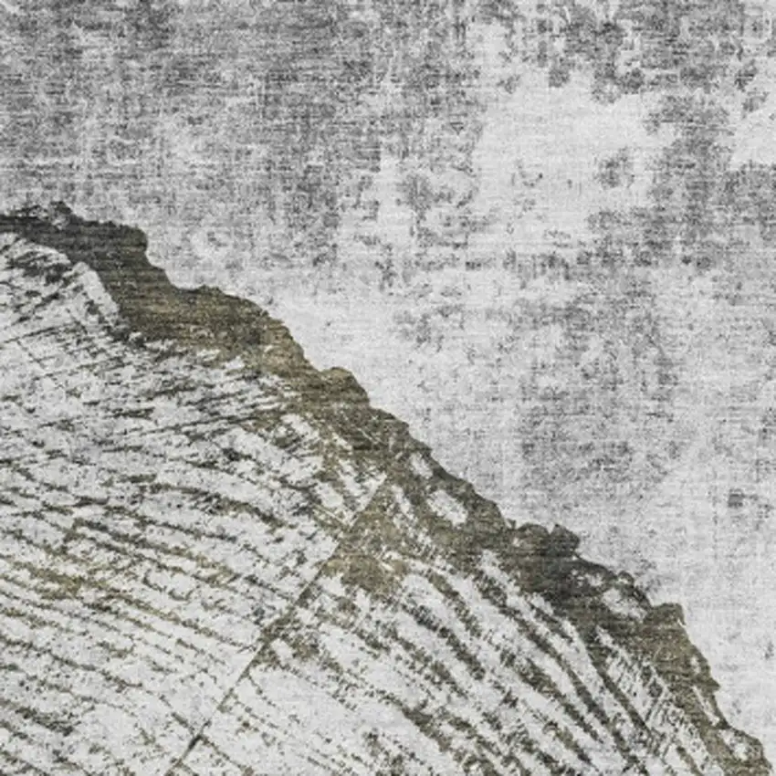 Gray And Ivory Woodland Lodge Washable Area Rug With UV Protection Photo 3