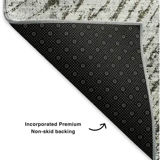 Gray And Ivory Woodland Lodge Washable Area Rug With UV Protection Photo 8
