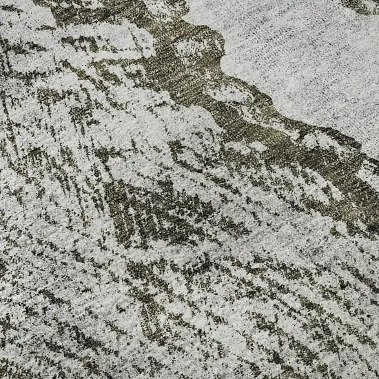 Gray And Ivory Woodland Lodge Washable Area Rug With UV Protection Photo 9