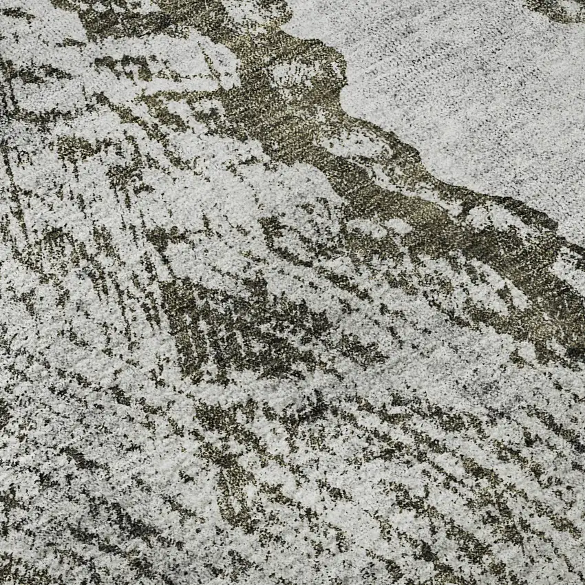 Gray And Ivory Woodland Lodge Washable Area Rug With UV Protection Photo 9