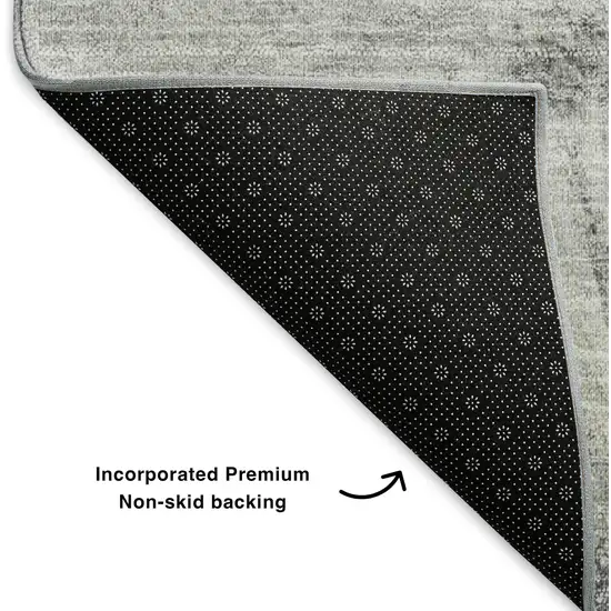Gray And Ivory Woodland Lodge Washable Area Rug With UV Protection Photo 6