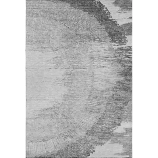 Gray And Ivory Woodland Lodge Washable Area Rug With UV Protection Photo 1