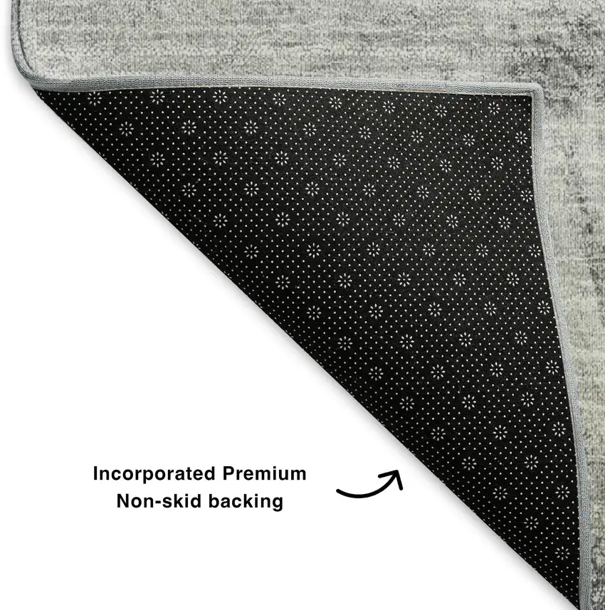 Gray And Ivory Woodland Lodge Washable Area Rug With UV Protection Photo 6