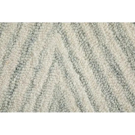 Gray And Ivory Wool Abstract Hand Tufted Area Rug Photo 8
