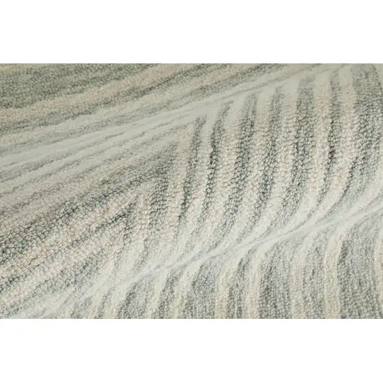 Gray And Ivory Wool Abstract Hand Tufted Area Rug Photo 7