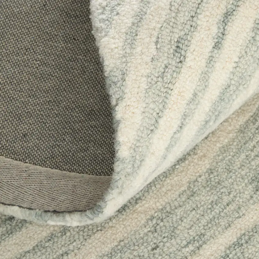 Gray And Ivory Wool Abstract Hand Tufted Area Rug Photo 3