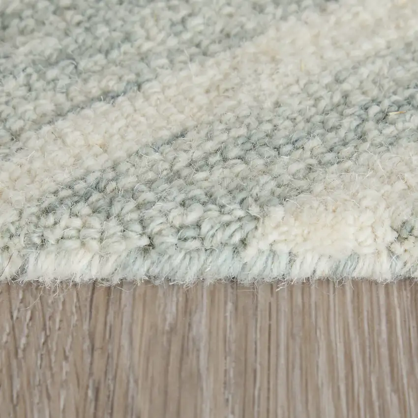 Gray And Ivory Wool Abstract Hand Tufted Area Rug Photo 9