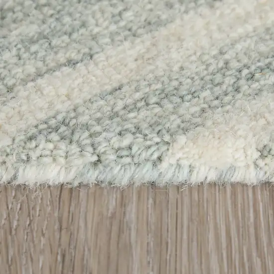 Gray And Ivory Wool Abstract Hand Tufted Area Rug Photo 9