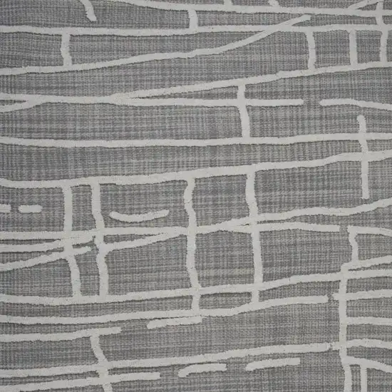 Gray And Ivory Wool Abstract Hand Tufted Area Rug Photo 3