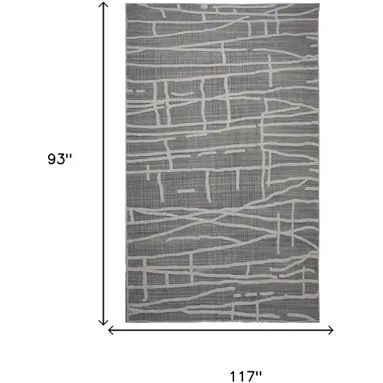 Gray And Ivory Wool Abstract Hand Tufted Area Rug Photo 4