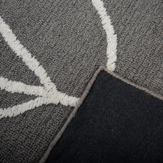 Gray And Ivory Wool Abstract Hand Tufted Area Rug Photo 3