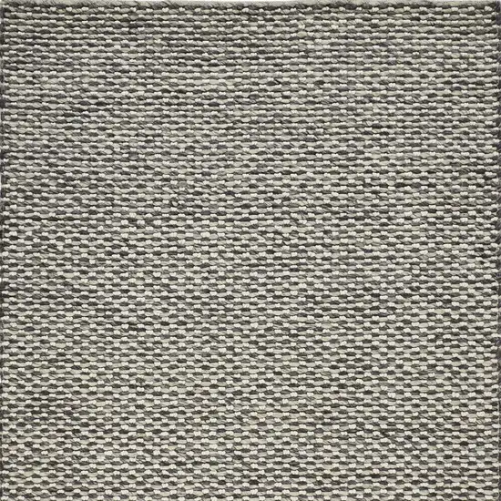 Gray and Ivory Wool Floral Hand Woven Area Rug Photo 9