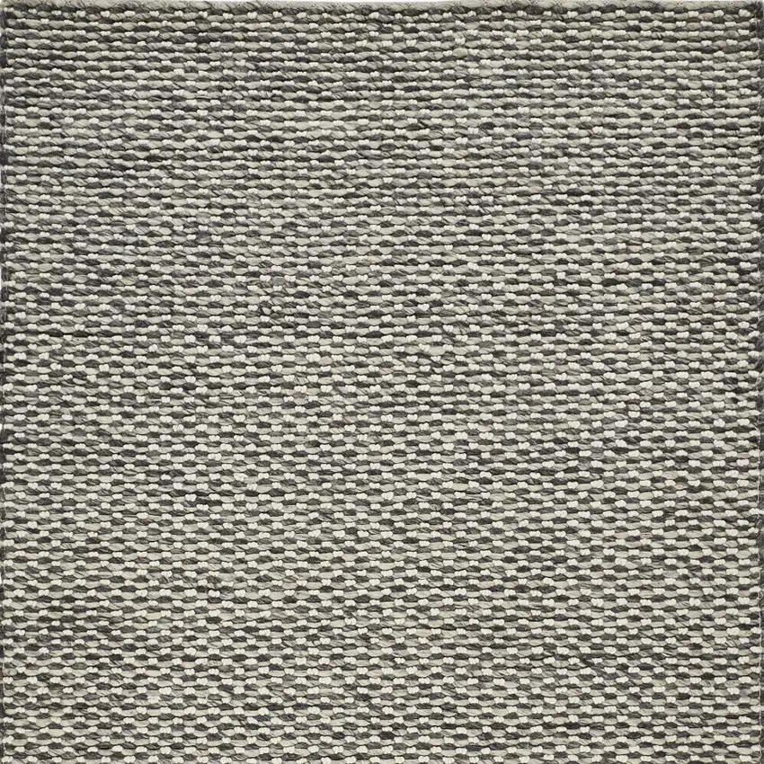 Gray and Ivory Wool Floral Hand Woven Area Rug Photo 9