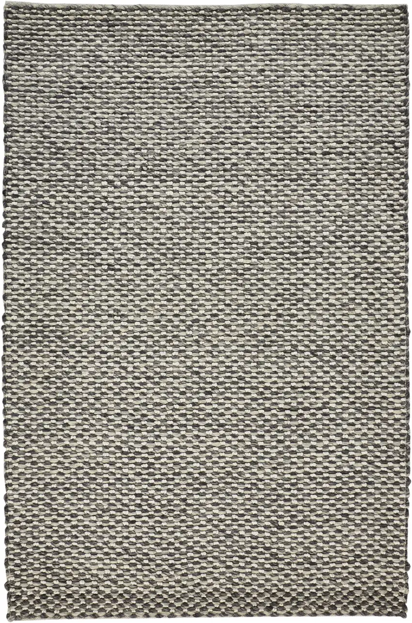 Gray And Ivory Wool Floral Hand Woven Stain Resistant Area Rug Photo 1