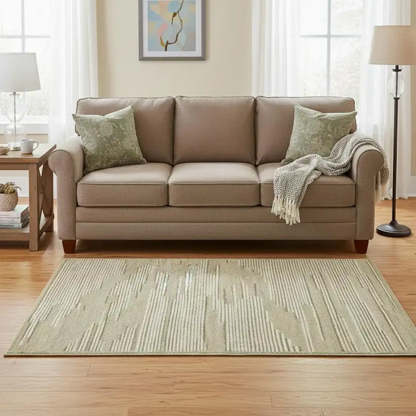 Gray And Ivory Wool Geometric Hand Hooked Area Rug Photo 1