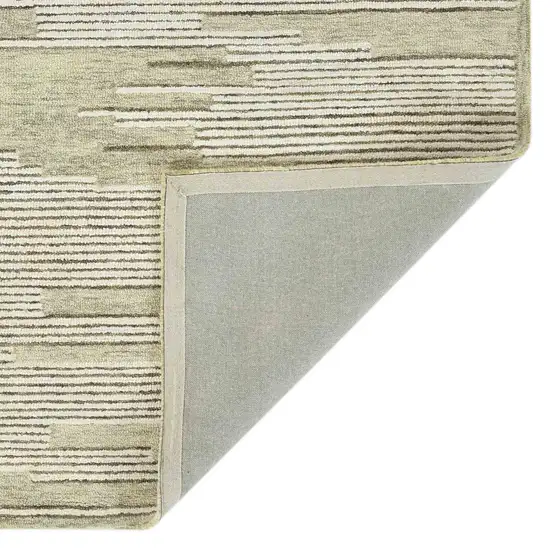 Gray And Ivory Wool Geometric Hand Hooked Area Rug Photo 6