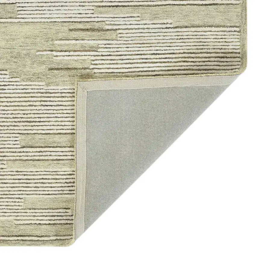 Gray And Ivory Wool Geometric Hand Hooked Area Rug Photo 6