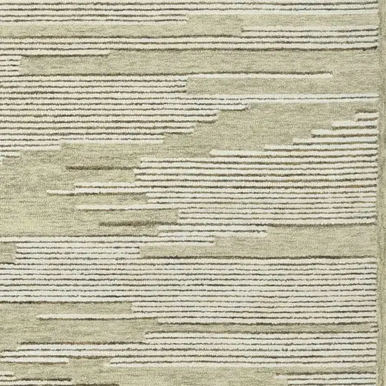 Gray And Ivory Wool Geometric Hand Hooked Area Rug Photo 7