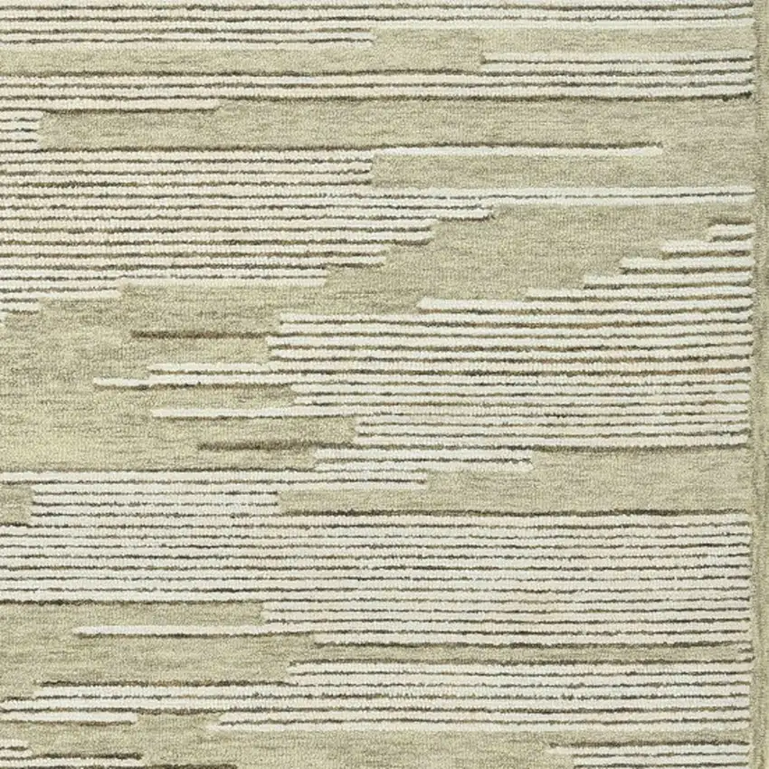 Gray And Ivory Wool Geometric Hand Hooked Area Rug Photo 7