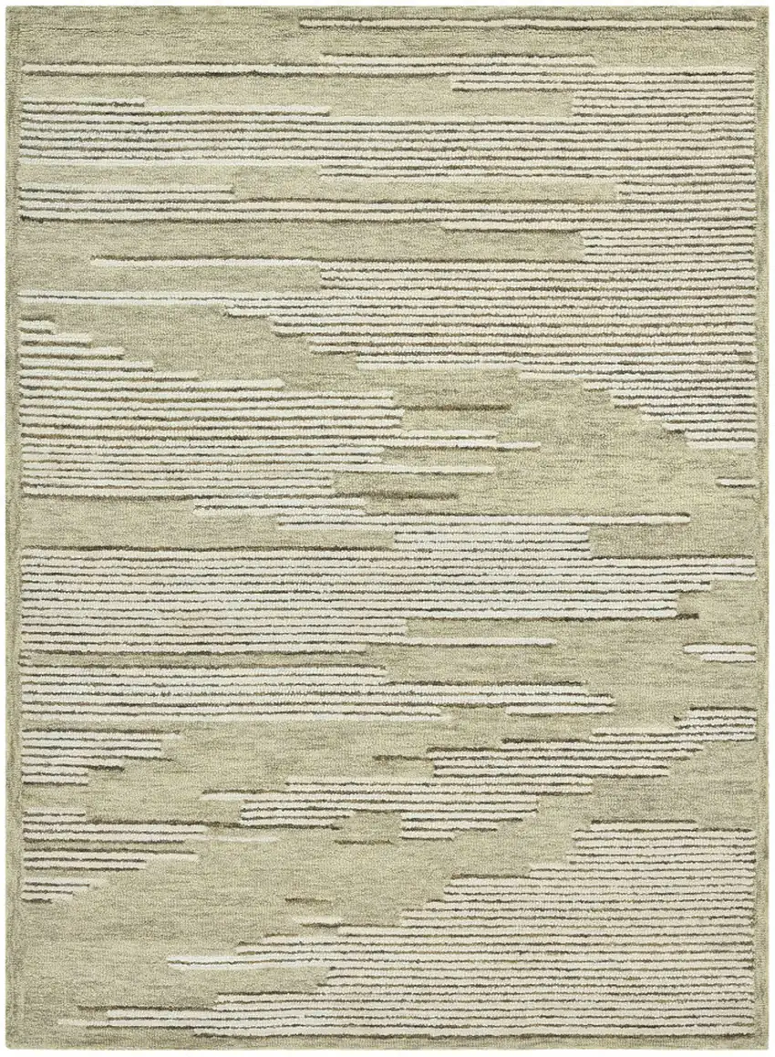 Gray And Ivory Wool Geometric Hand Hooked Area Rug Photo 4