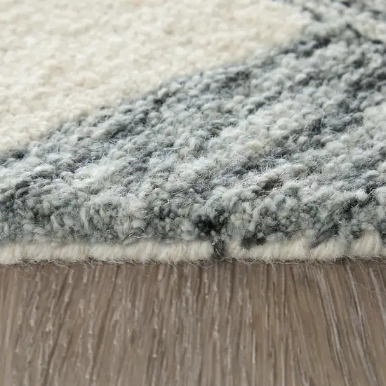 Gray And Ivory Wool Geometric Hand Tufted Area Rug Photo 3