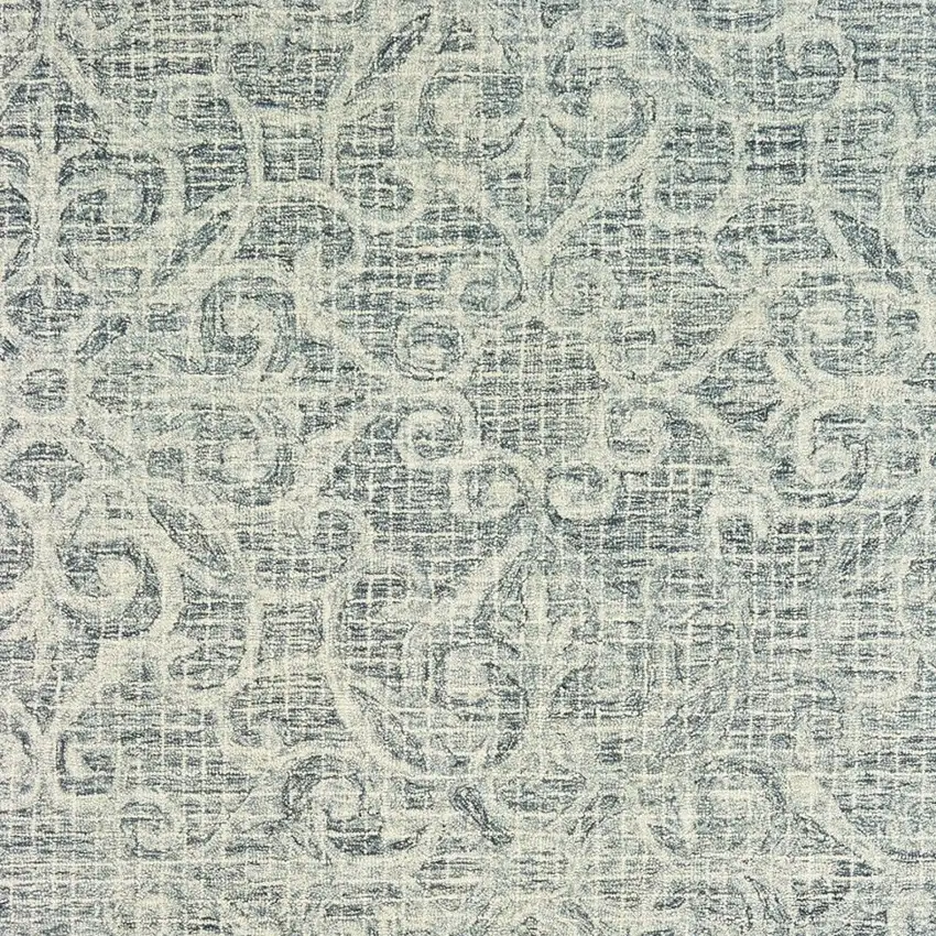 Gray And Ivory Wool Geometric Hand Tufted Area Rug Photo 7