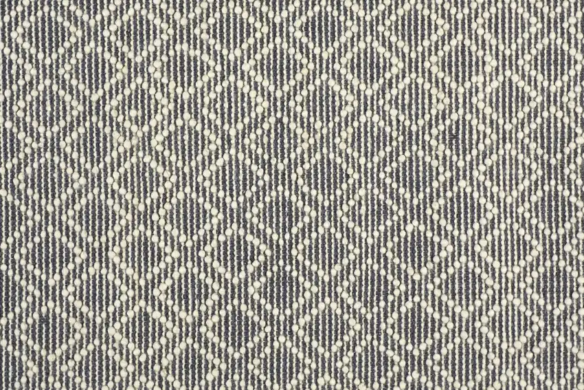 Gray And Ivory Wool Geometric Hand Woven Area Rug With Fringe Photo 9