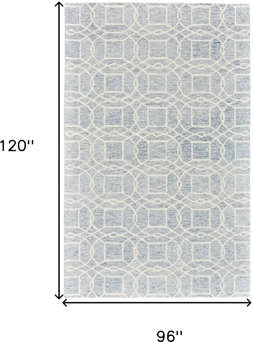 Gray And Ivory Wool Geometric Tufted Handmade Stain Resistant Area Rug Photo 10