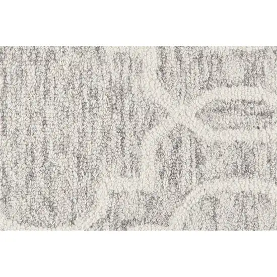 Gray And Ivory Wool Geometric Tufted Handmade Stain Resistant Area Rug Photo 9